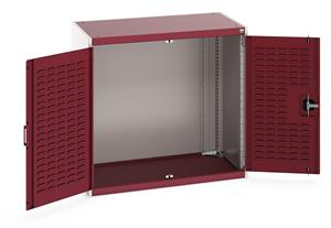 40021062.** cubio cupboard with louvre doors. WxDxH: 1050x650x1000mm. RAL 7035/5010 or selected